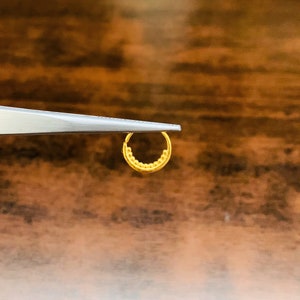 Gold Nose Ring- Gold Nose Hoop-Gold plated Nose Ring-Indian gold Nose Ring-Rajasthani Gold Nose Ring-Tribal Gold Nose Ring- Nose Jewellery