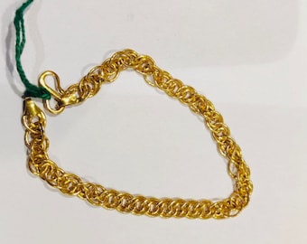 22k Gold Solid Chain Bracelet-Unisex Solid Gold Bracelet-Chain style Bracelet-Stylish Antique Chain Unisex Bracelet-Indian Design Bracelet