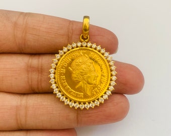Gold Coin Pendant Ginni Pendant Designs Buy Gold Ginni Pendant