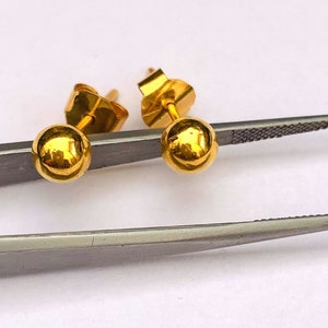 22k Gold Ball Stud- 2 Gram Gold Ball Earrings- Tiny Ball Stud Earrings- Solid 22k Gold Ball Earrings-Unisex Gold Stud-Gold Stud For Men-