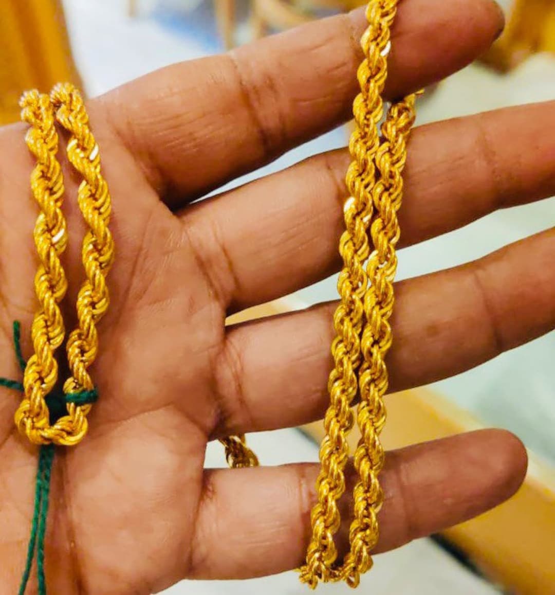 22k Solid Gold Antique Chain Heavy Gram Gold Chain Indian Gold Chainindian Gold Jewellery
