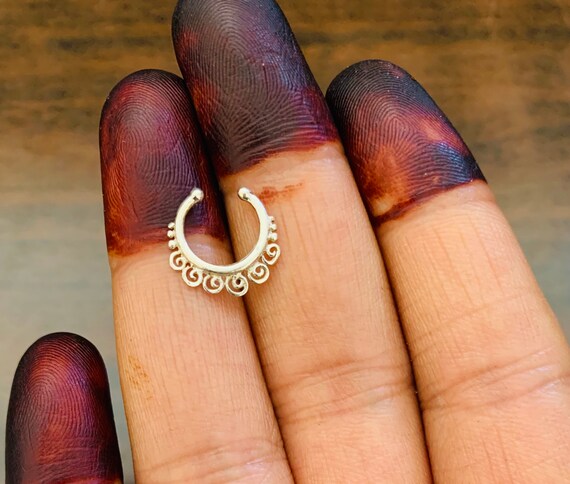 Bague en septum en argent Fausse bague en septum Piercing au faux