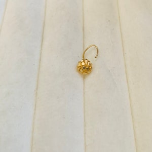 22k Gold Nose Stud-Solid Gold Indian Nose pin- Nostril Stud-Gold nose hoop-Rajasthani Gold Nose Stud-Tiny Solid gold nose ring-Gold nose Pin