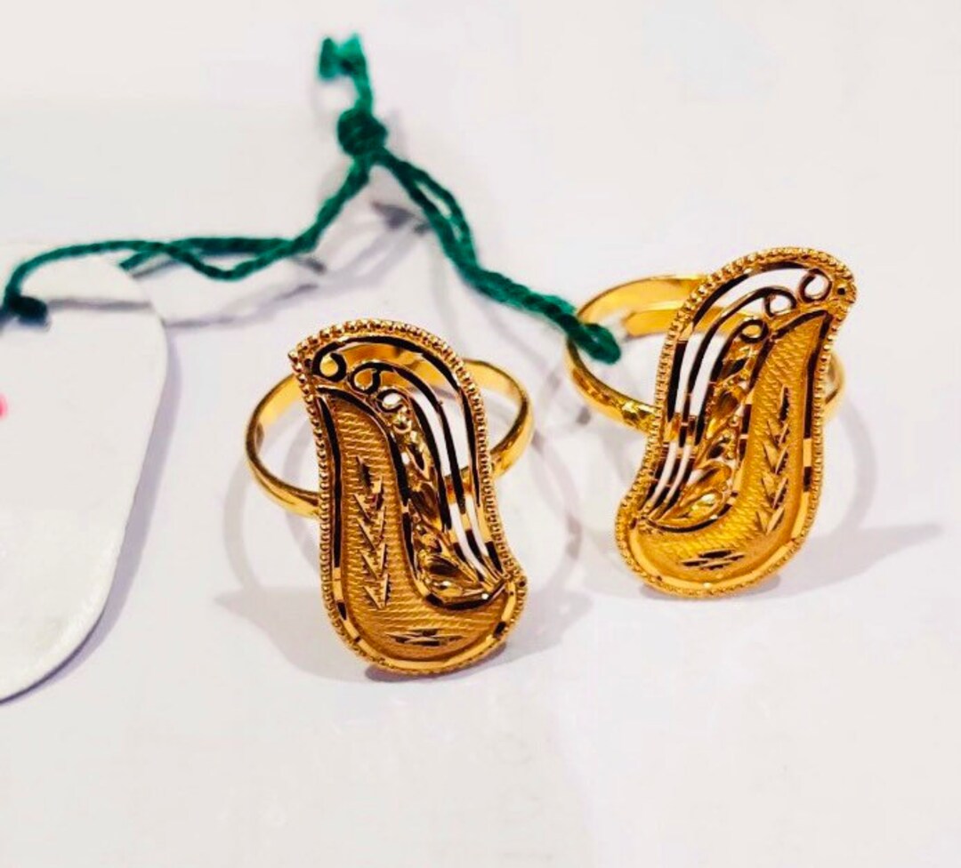 22k Solid Gold Toe Ringindian Gold Toe Ringgold Toe Ringleafy Shape