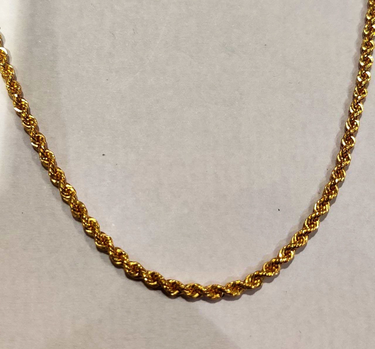 22k Solid Gold Rope Chainrope Design Gold Chain Indian Gold Etsy