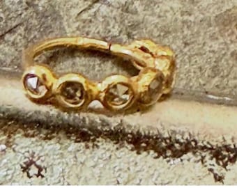 18k Solid Gold Diamond Nose ring—Earrings -Diamond Nose Septum-Solid Gold Diamond Nose ring- Diamond Gold Nose Ring- Premium Gold Earring