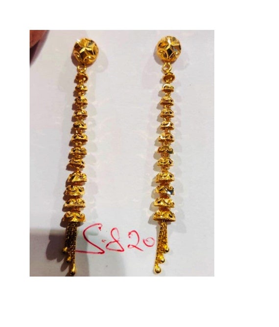 22k Plain Gold Earring JGS-2309-09167 – Jewelegance