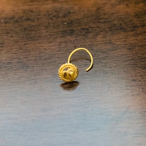 22k Gold Nose Stud-Solid Gold Indian Nose pin- Nostril Stud-Gold nose hoop-Rajasthani Gold Nose Stud- Solid gold nose pin-Gold nose Pin