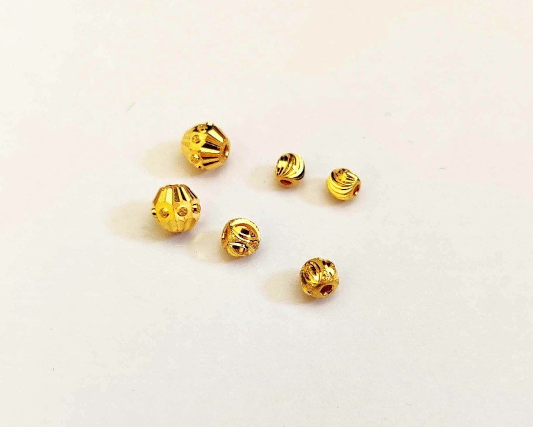 22k Gold Jewellery Balls-solid Gold Balls Gold Jewellery Accessories 22k  Solid Gold Accessory-22k Gold Beads Handmade Gold Balls -  Israel