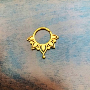 Gold nose ring, nose gold hoop , gold plated nose ring, nose ring, Indian nose gold ring, nose hoop, tribal nose ring, tribal nose hoop-