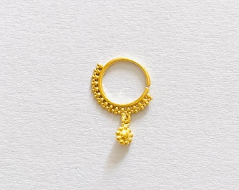 22k Solid Gold nose ring-nose gold hoop,gold nose ring,Solid Gold Nose ring,Indian nose gold ring-nose hoop-tribal nose ring-Gold Nostril
