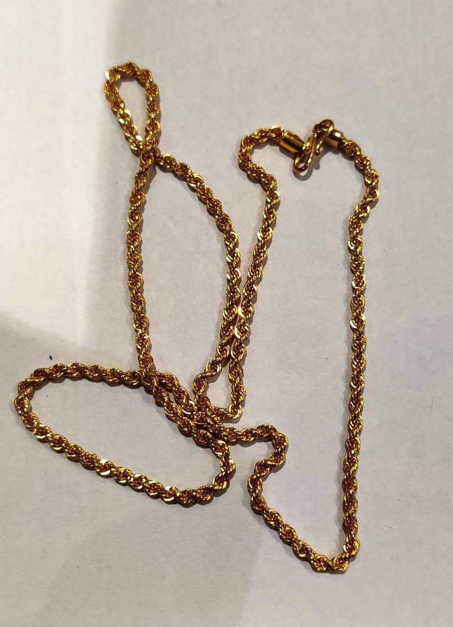 22k Solid Gold Rope Chainrope Design Gold Chain Indian Gold Etsy