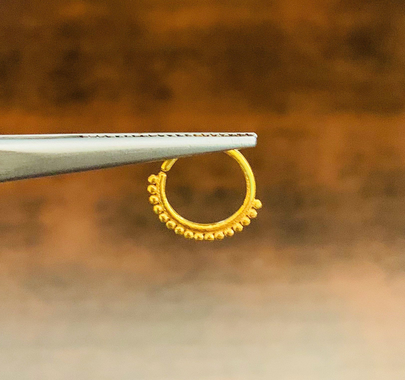 Gold Nose Ring- Gold Nose Hoop- Gold plated Nose Ring- Indian Nose…