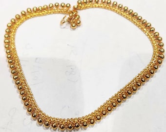 22k Solid Gold Anklet- Banjara Gold Anklet-Payal Anklet-Indian Gold Anklet-Gold ball Anklet-Vintage Gold Anklet-Indian Gold Payal