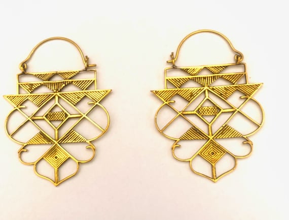 Rajasthani Tribal Triangle Dangle Earrings Rajasthani Tribal Triangle Dangle Earrings