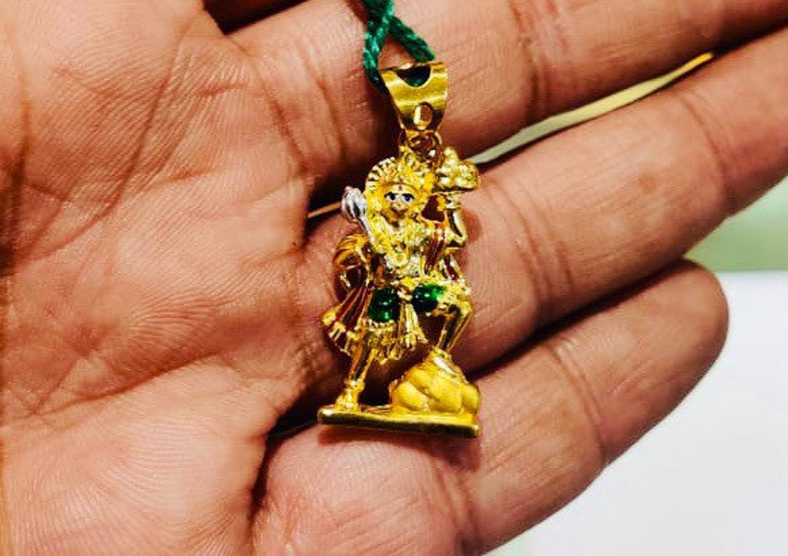 22k Gold Lord Hanuman Pendantsolid Gold Pendant God Gold Etsy