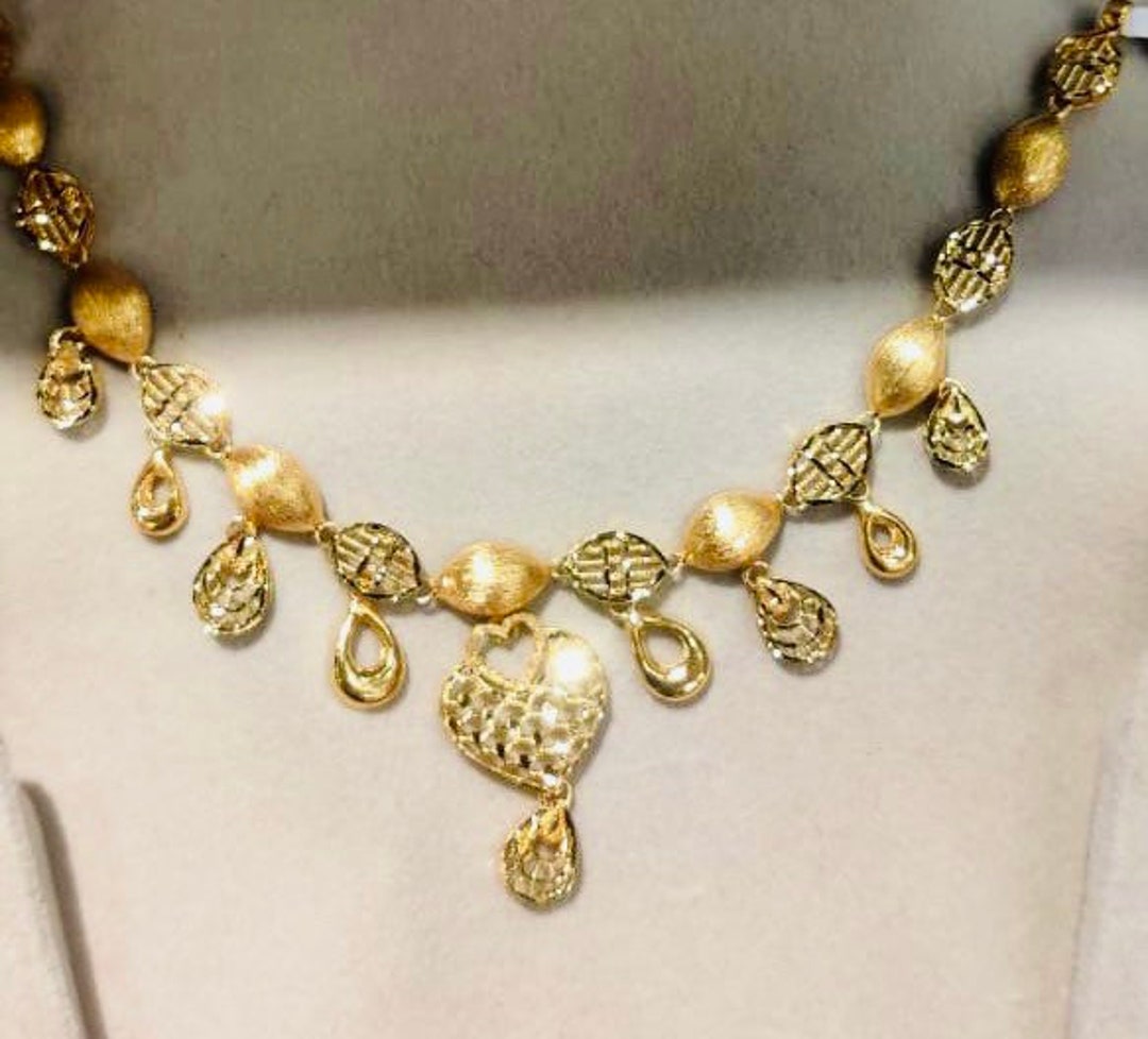 22k Gold Necklace Jewellery Set With the Handmade Solid 22k Gold ...