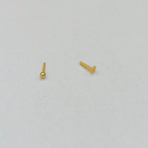 22kGold Nose Stud-Gold labret- Any piercing jewellery-Nostril Stud-Gold nose hoop- belly Stud-Tiny Solid gold nose ring- Christmas Gift