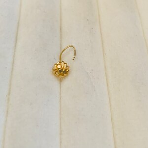 22k Gold Nose Stud-Solid Gold Indian Nose pin- Nostril Stud-Gold nose hoop-Rajasthani Gold Nose Stud-Tiny Solid gold nose ring-Gold nose Pin