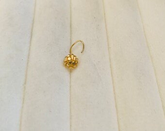 22k Gold Nase Bolzen-Gold indischer Nasenstift-Nostril Stud-Gold Nase Hoop-Rajasthani Gold Nose Stud-Tiny Solid Gold Nasenring-Gold Nase Pin