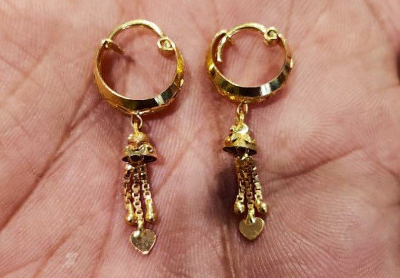 22k Gold Hoopssolid Gold Hoopsgold Earringrajasthani Gold Etsy