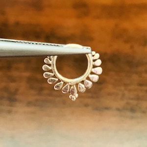 High quality Sterling Silver handcrafted nose ring: seamless nose ring hoop- Thin Small Nose Hoop- Nose jewellery- Silver Nose Ring