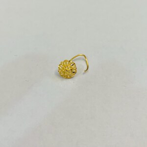 22k Gold Nose Pin - Solid Gold Nose Pin - Nose Piercing Stud - Solid