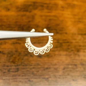 Minimalist Septum Ring- Fake Septum Hoop- Sterling Silver Septum - Tiny Septum Ring- Dainty Hoop- Ball Septum Nose Hoop