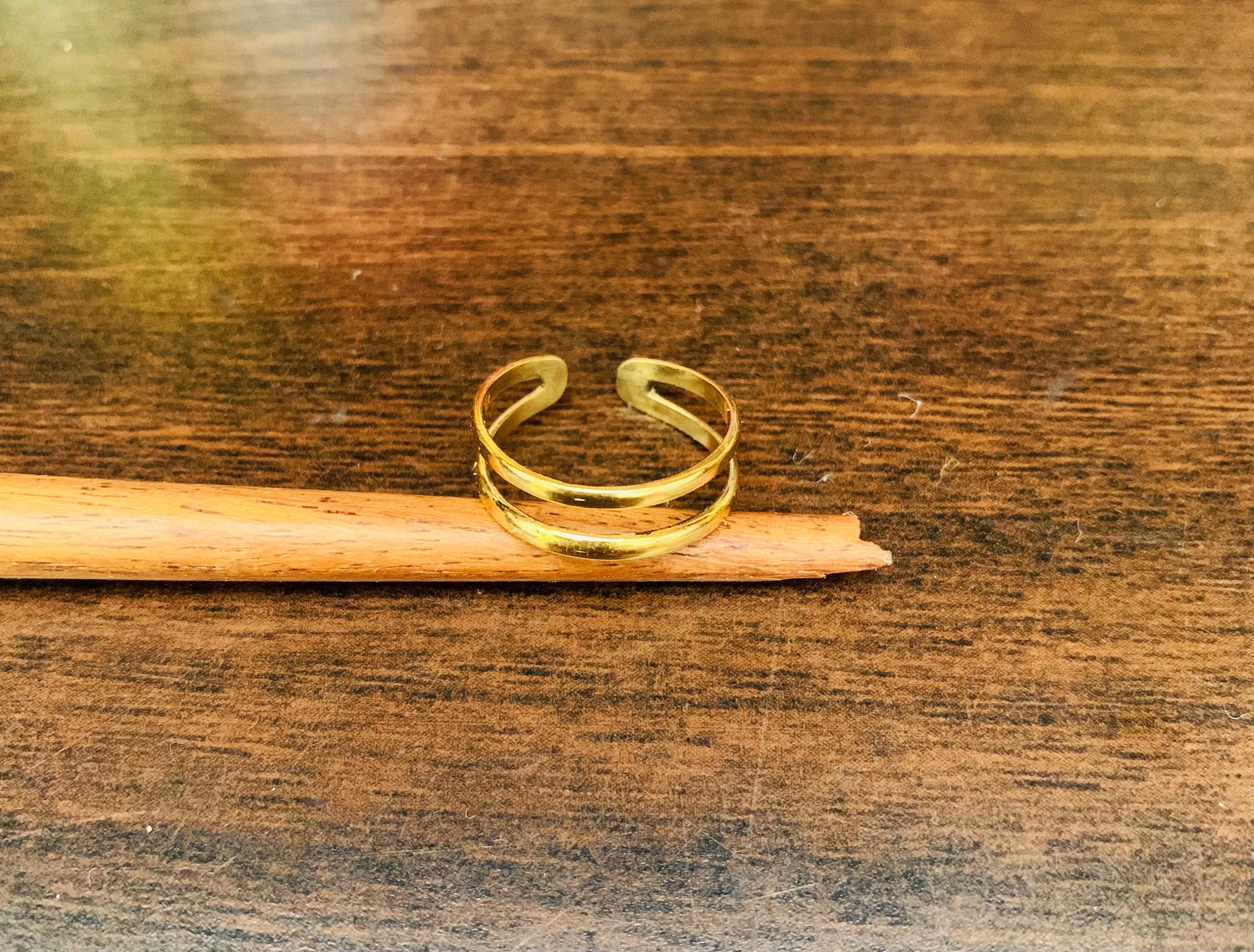 18k Solid Gold Adjustable Toe Ring Gold Toe Ring Unique Etsy