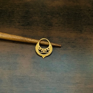 Gold nose ring, nose gold hoop , gold plated nose ring, nose ring, Indian nose gold ring, nose hoop, tribal nose ring
