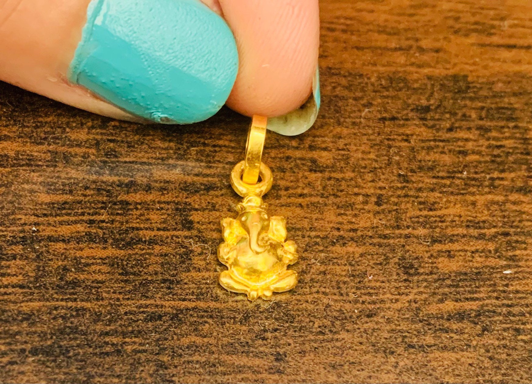 22k Solid Gold Ganesha Pendant-tiny Gold Pendant-lord Ganesha Gold