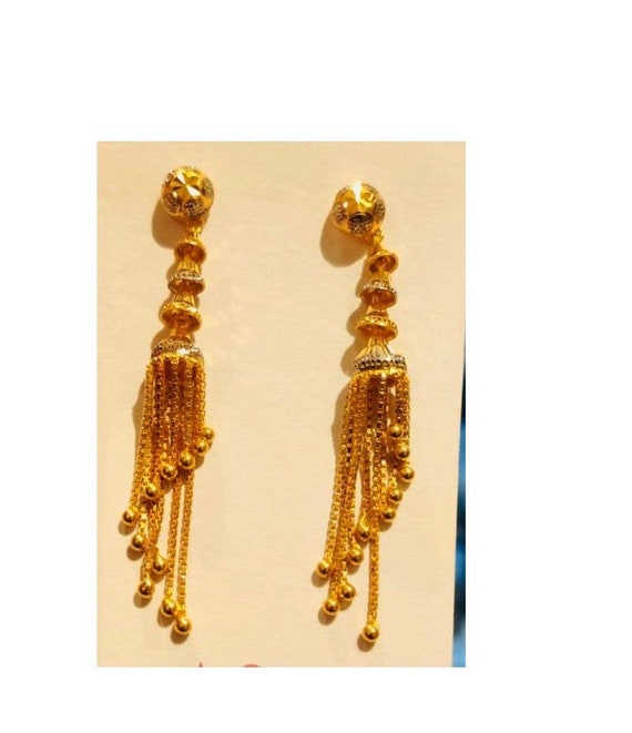 Buy Gold Plated Z Sparkle Chain Drop Earrings - Accessorize India