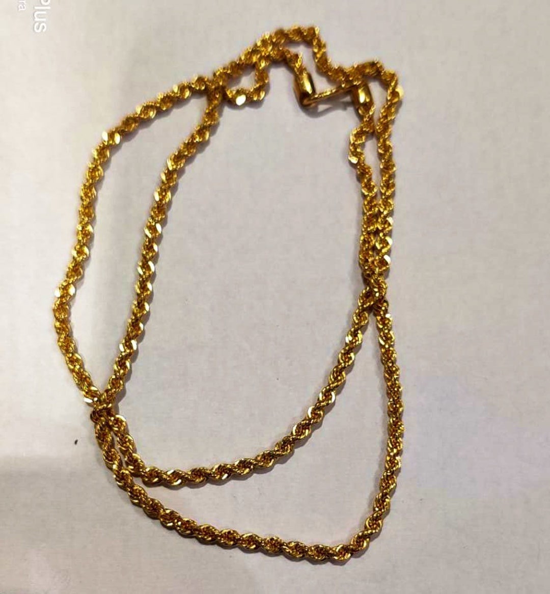 22k Solid Gold Rope Chain-rope Design Gold Chain- Indian Gold Chain ...
