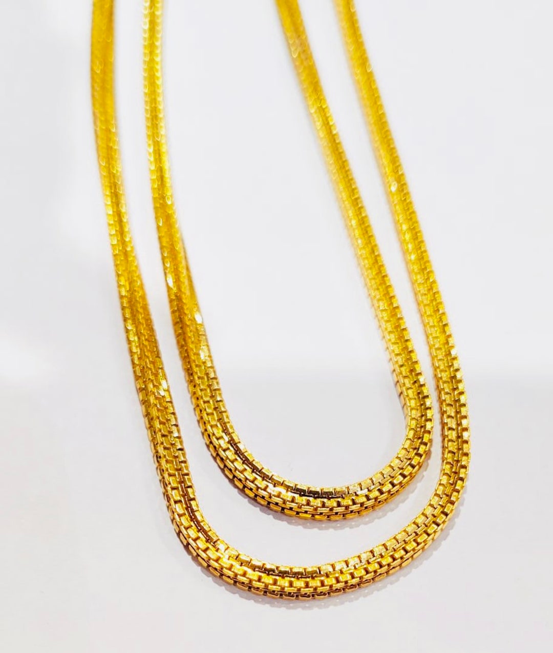 22k Solid Gold Antique Chain Unisex Gold Chain Indian Gold Chainindian