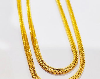Cadena antigua de oro macizo de 22 k - Cadena de oro unisex - Cadena de oro de la India - Cadena de oro con sello distintivo de joyería de oro de la India - Pieza de oro de 22 k Cadena de oro