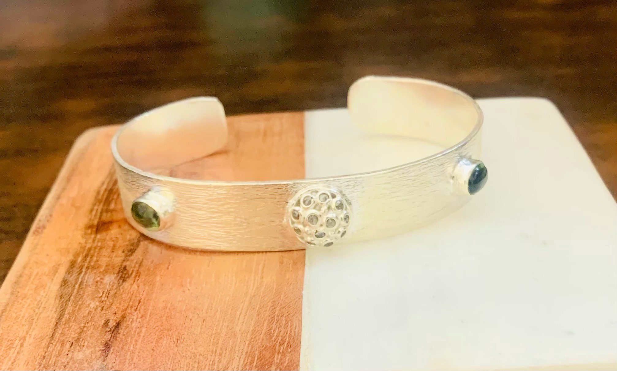 92.5 Sterling Silver Hand Bracelet Handmade Hammered Sterling Etsy