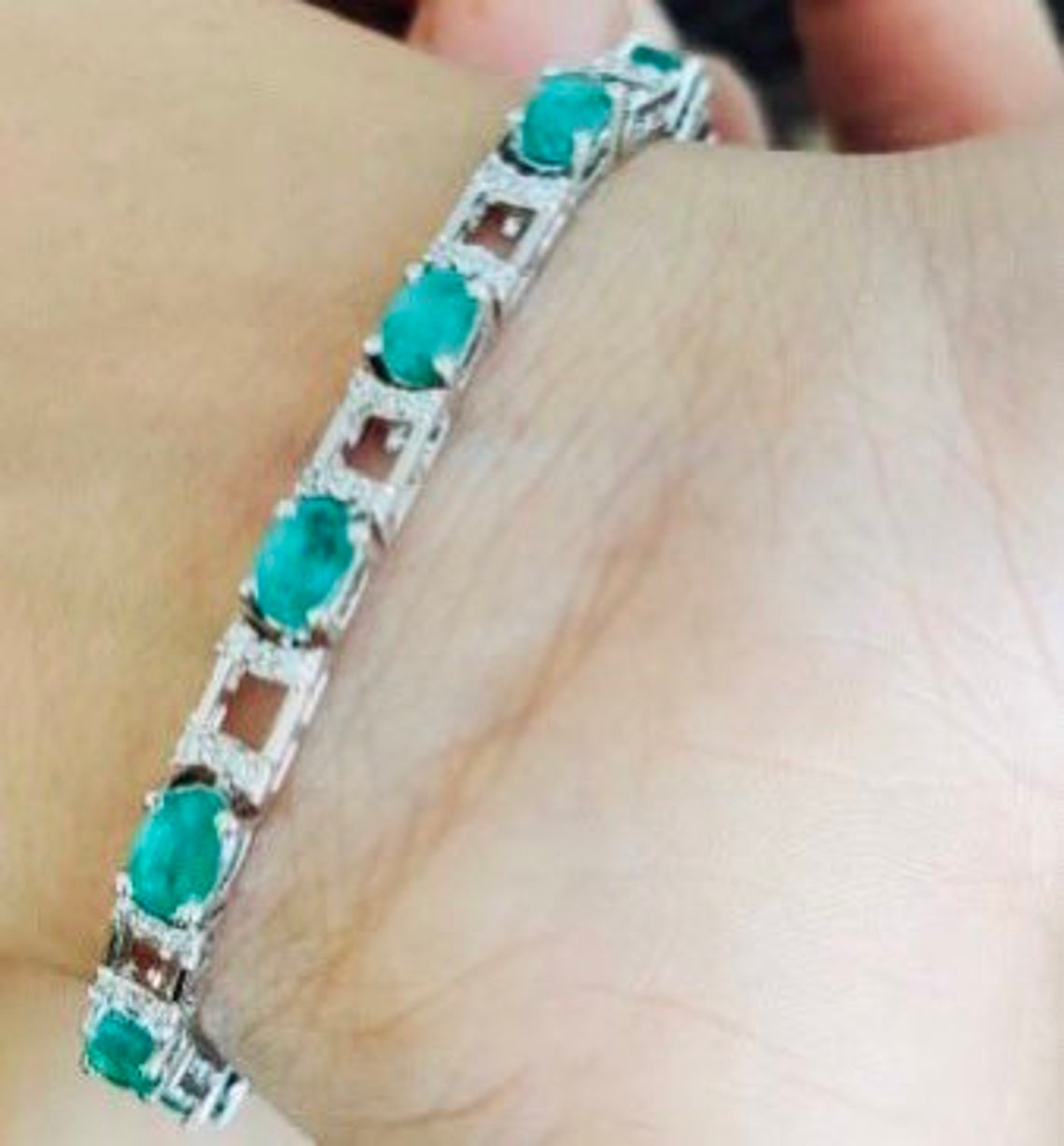 AAA Quality Emerald Bracelet Royal Emerald Bracelet Solid | Etsy
