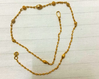 22k Solid Gold Ball Chain- 10 Gram Gold Chain- Indian Gold Chain