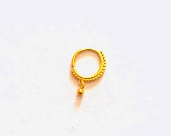 14k Solid Gold nose ring-nose gold hoop,gold nose ring,Solid Gold Nose ring,Indian nose gold ring-nose hoop-tribal nose ring-Gold Nostril