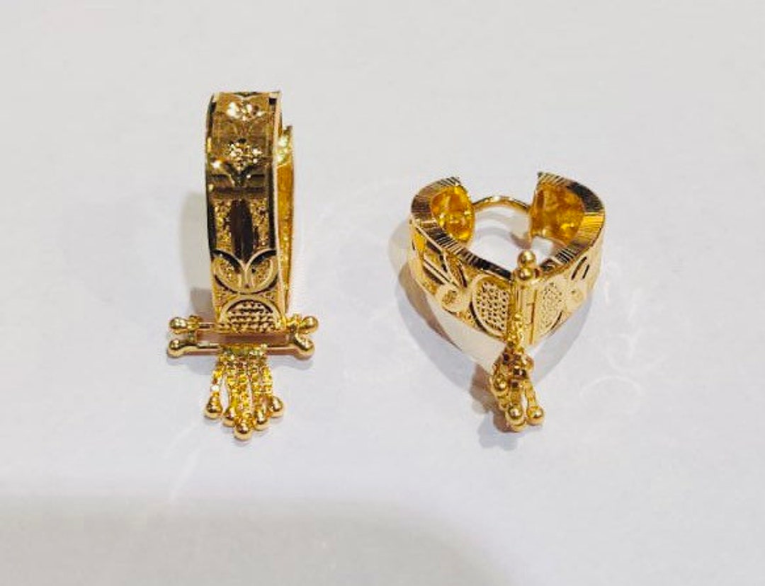 Gold hoops with diamond balls deals