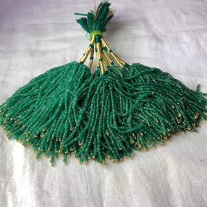 AAA+ Quality Zambian Emerald Beads-Faceted Emerald Tasals-Zambian Emerald Beads-Rare Natural emerald Faceted beads