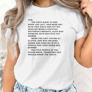 Jersey Shore The Note Carta anónima a Sammi Sweetheart de Snooki & Jwoww - Regalo de broma para los fanáticos de Jersey Shore