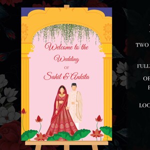 Wedding Welcome Sign as Indian Wedding Welcome Signage Board, Hindu Wedding Ceremony sign Bridal, Phera Welcome Indian Wedding decor Signs