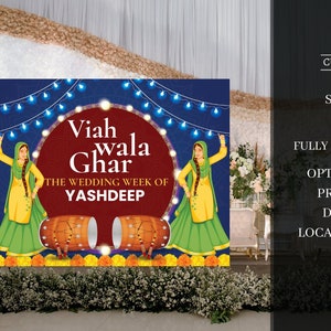 Sade Munde da Viah, Punjabi Welcome signs & Sikh Welcome signs, Punjabi Wedding signs as Punjabi decor sign, Punjabi Entry sign Sikh Wedding