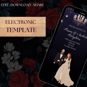 Cartão de recepção digital e convite de recepção indiano, convites de recepção como cartão de casamento indiano, convites indianos como convites de casamento indiano