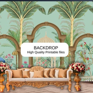 Indian Wedding Backdrop: Customizable Decor (Digital Print)
