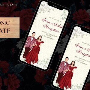 Cartão de recepção digital e convite para recepção indiana, convites para recepção como cartão de casamento indiano, convites indianos como convites de casamento indiano