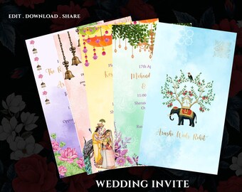 Indian Wedding Digital Invite as Indian Wedding invitation card Hindu, Indian invite template & Indian invitations Hindu Wedding card Indian