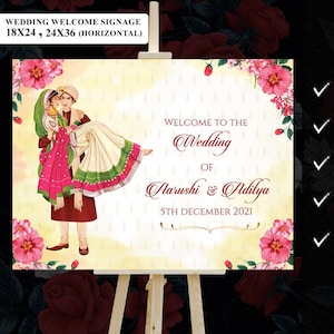 Hindu Wedding Ceremony sign Bridal, Phera Welcome Sign as Indian Wedding Welcome Signage, Punjabi Wedding decor Signs, Welcome Signs Wedding