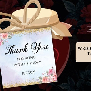 Purple Favor Tag Template for Indian Favor Tags, Indian Thank You Tags as Wedding Favor tag, Indian gift tag Wedding template, Damask tags